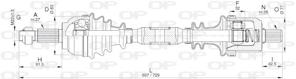 OPEN PARTS Приводной вал DRS6318.00